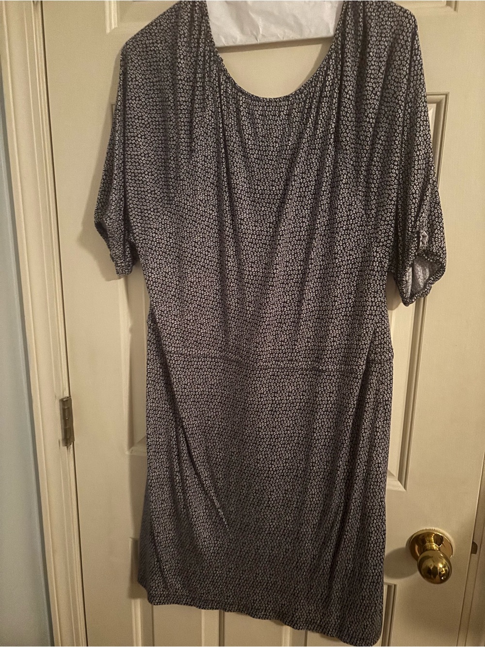 Classic Black and White Printed Women's Dress